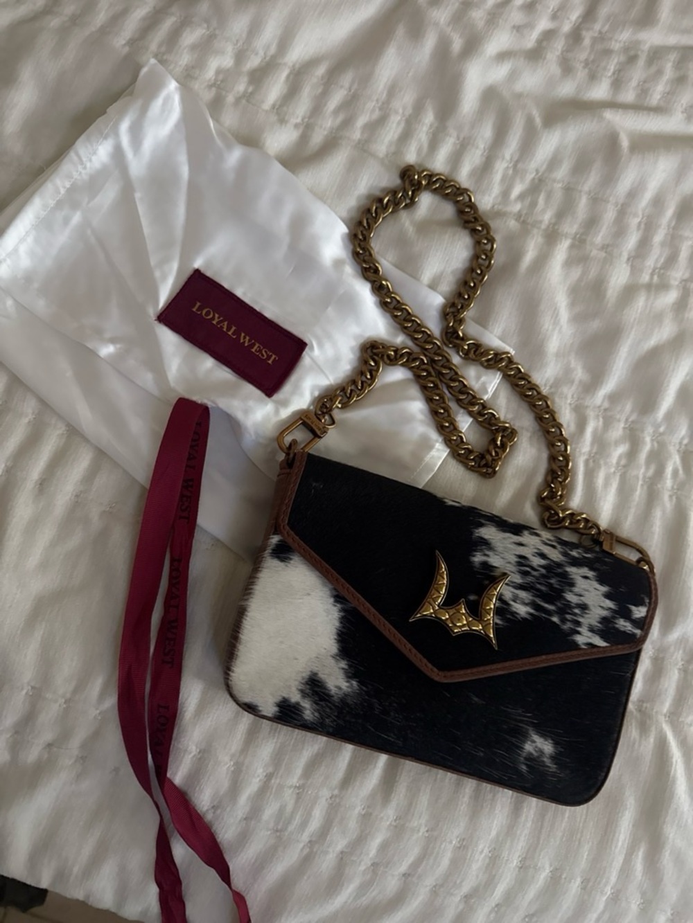 Loyal west real cowhide/leather shoulder bag